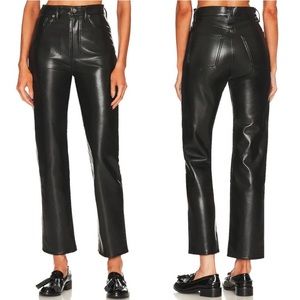 Agolde Recycled Leather 90s Pinch Waist Pants Size 24 High Rise Straight Leg